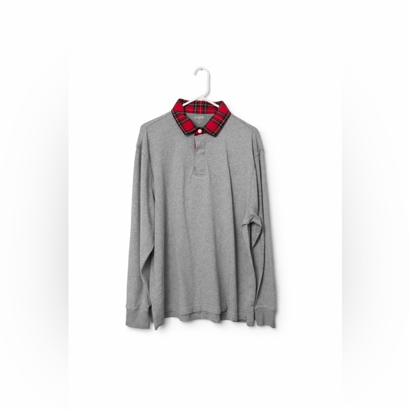 Men’s J Crew Rugby Shirt with Flannel Collar